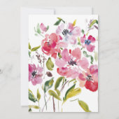 Aquarellfarbene Wildblumen zum Hochzeitsfeiern Einladung (Rückseite)