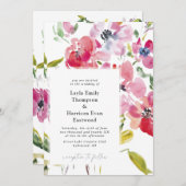 Aquarellfarbene Wildblumen zum Hochzeitsfeiern Einladung (Vorne/Hinten)