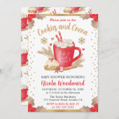 Aquarellfarbene Winter Cookies und Kakao-Babydusch Einladung (Vorne/Hinten)