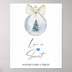 Aquarellfarbene Winter-Liebe ist süß Nehmen Sie ei Poster
