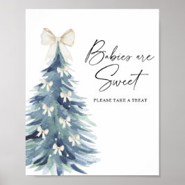 Aquarellfarbene Winterbaumbabys sind ein süßes Pos Poster