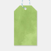 Aquarellfarbene Zitronen, grüner Hintergrund Danke Geschenkanhänger (Rückseite)