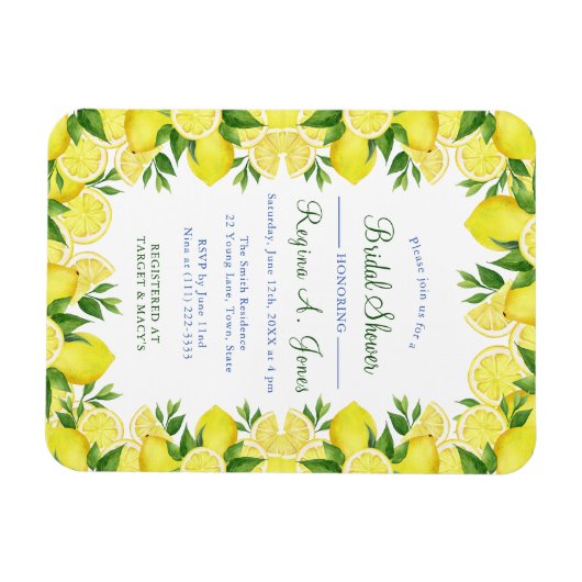 Aquarellfarbene Zitronenfrucht nahtlos grenzenlos Magnet (Horizontal)