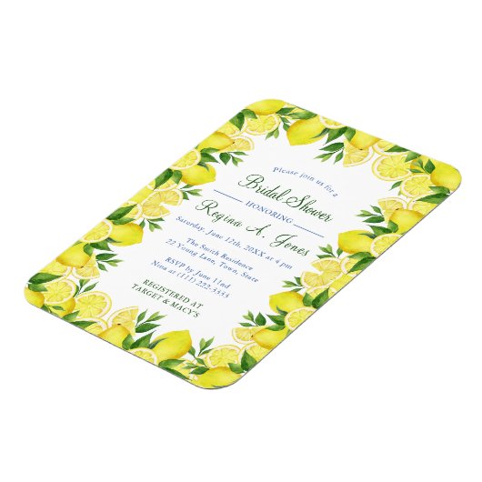 Aquarellfarbene Zitronenfrucht nahtlos grenzenlos Magnet (Linke Seite)