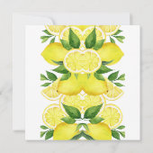 Aquarellfarbene Zitronenfrucht nahtlos grenzenlos Save The Date (Rückseite)