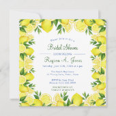 Aquarellfarbene Zitronenfrucht nahtlos grenzenlos Save The Date (Vorderseite)