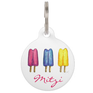 Aquarellfarbene Zweifarben Pop Popsicles Popsicles Tiermarke