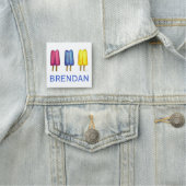 Aquarellfarbene Zweifarbige Pop Popsicles Painted Namensschild (Beispiel)