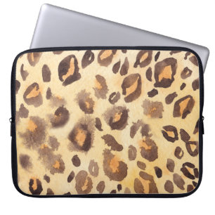 Aquarellfarbener abstrakter Hintergrund der Leopar Laptopschutzhülle