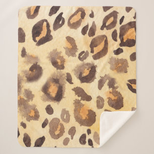 Aquarellfarbener abstrakter Hintergrund der Leopar Sherpadecke