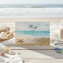 Aquarellfarbener Abstrakter Strandstar Hochzeit RS