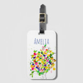 Aquarellfarbener Baum Gepäckanhänger (Vorderseite Vertikal)