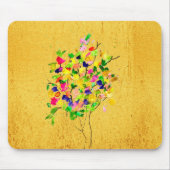 Aquarellfarbener Baum Mousepad (Vorne)
