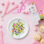 Aquarellfarbener Baum Pappteller (Party)