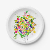 Aquarellfarbener Baum Pappteller (Vorderseite)