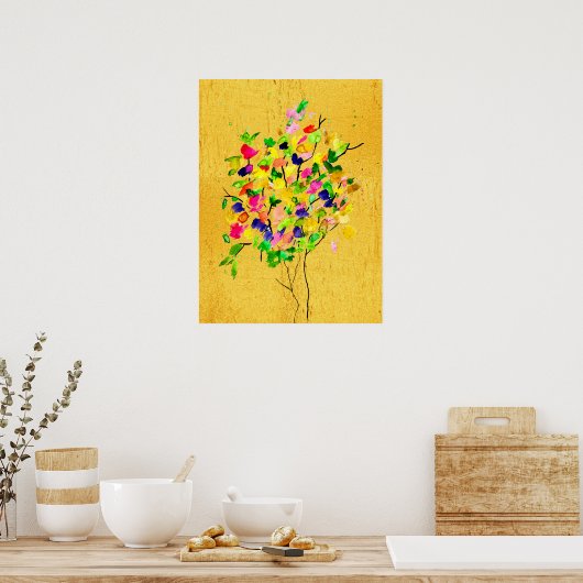 Aquarellfarbener Baum Poster (Küche)