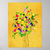 Aquarellfarbener Baum Poster (Vorne)