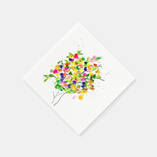 Aquarellfarbener Baum Serviette (Ecke)