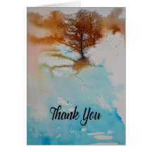 Aquarellfarbener Baum Vielen Dank