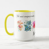 Aquarellfarbener Blumenkranz in lebhaften Regenbog Tasse (Links)