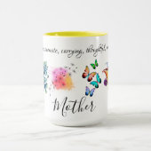 Aquarellfarbener Blumenkranz in lebhaften Regenbog Tasse (Zentrum)