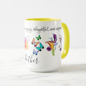 Aquarellfarbener Blumenkranz in lebhaften Regenbog Tasse (VorderseiteRechts)