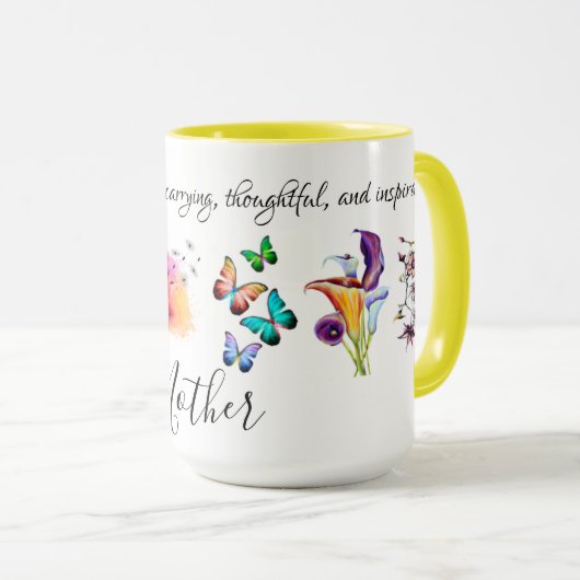 Aquarellfarbener Blumenkranz in lebhaften Regenbog Tasse (VorderseiteRechts)