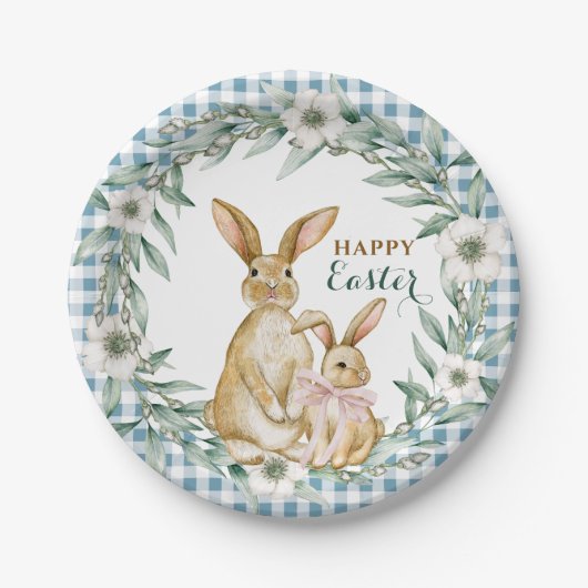 Aquarellfarbener Blumenreath Frost Ostern Pappteller (Vorderseite)