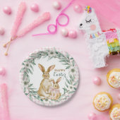 Aquarellfarbener Blumenreath Frost Ostern Pappteller (Party)