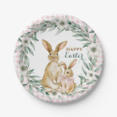 Aquarellfarbener Blumenreath Frost Ostern Pappteller (Vorderseite)