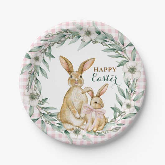 Aquarellfarbener Blumenreath Frost Ostern Pappteller (Vorderseite)