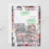 Aquarellfarbener Blütenschädel Form Moderne Gotheh Einladung (Rückseite)