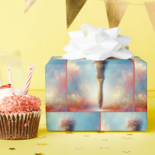 Aquarellfarbener Bouquet in Pinselstrich Geschenkpapier