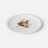 Aquarellfarbener Bunny Oster Pappteller (Schrägansicht)