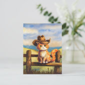 Aquarellfarbener Cat-Vater Postkarte (Stehend Vorderseite)