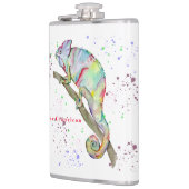 Aquarellfarbener Chamäleon Flachmann (Links)