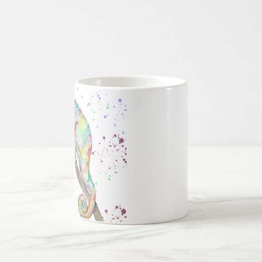 Aquarellfarbener Chamäleon Kaffeetasse (Mittel)