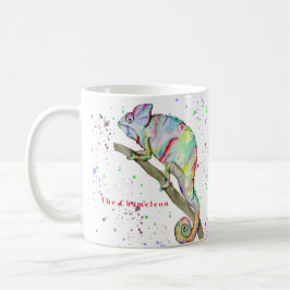 Aquarellfarbener Chamäleon Kaffeetasse