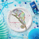Aquarellfarbener Chamäleon Pappteller (Party)