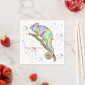 Aquarellfarbener Chamäleon Serviette (Beispiel)