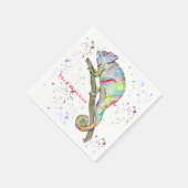 Aquarellfarbener Chamäleon Serviette (Ecke)