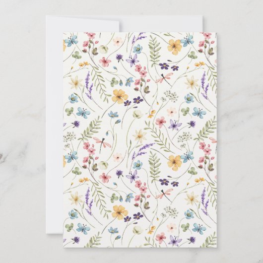 Aquarellfarbener cremefarbener Abschluss Einladung (Rückseite)