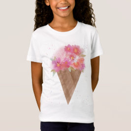 Aquarellfarbener Eiscreme Kapelle mit Namen T-Shirt
