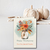 Aquarellfarbener Erntedank Lehrer Gruß Karte