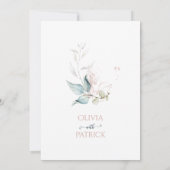 Aquarellfarbener Eukalyptus mit Rose Einladung (Rückseite)