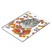 Aquarellfarbener Fall schöne Eule und Blätter Lebe Notizblock (Linke Seite)