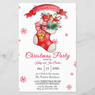 Aquarellfarbener Flyer Weihnachten Party Einladung