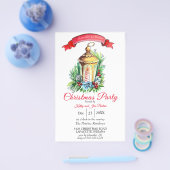 Aquarellfarbener Flyer Weihnachten Party Einladung (Einzeln)