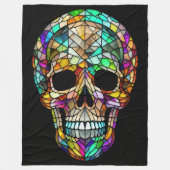 Aquarellfarbener Glass-Style-Skull Fleecedecke (Vorderseite)