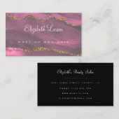 Aquarellfarbener Glitzer Agate Makeup Artist Visitenkarte (Vorne/Hinten)